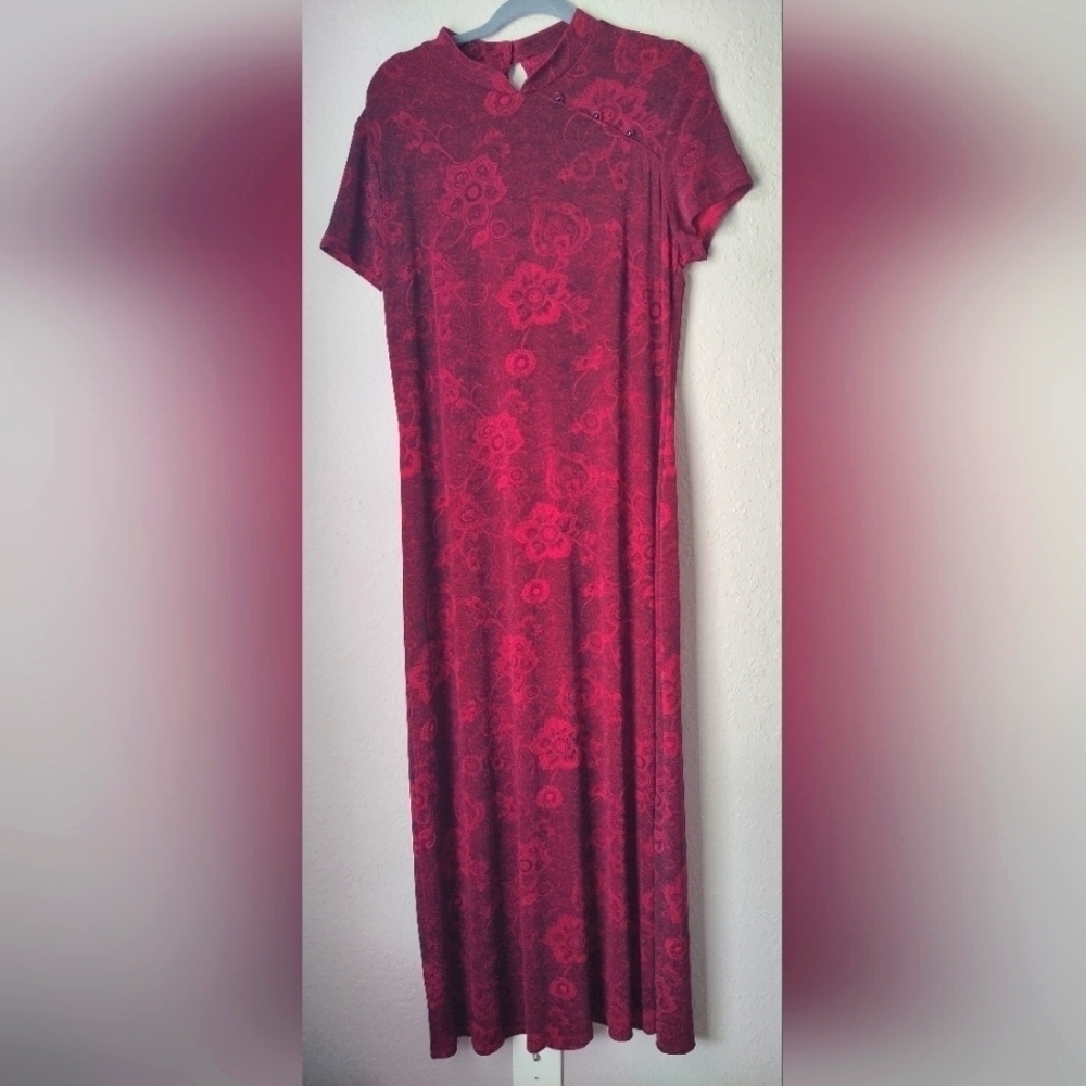 CDC Women's Maxi Floral Burgundy Dress Size 16